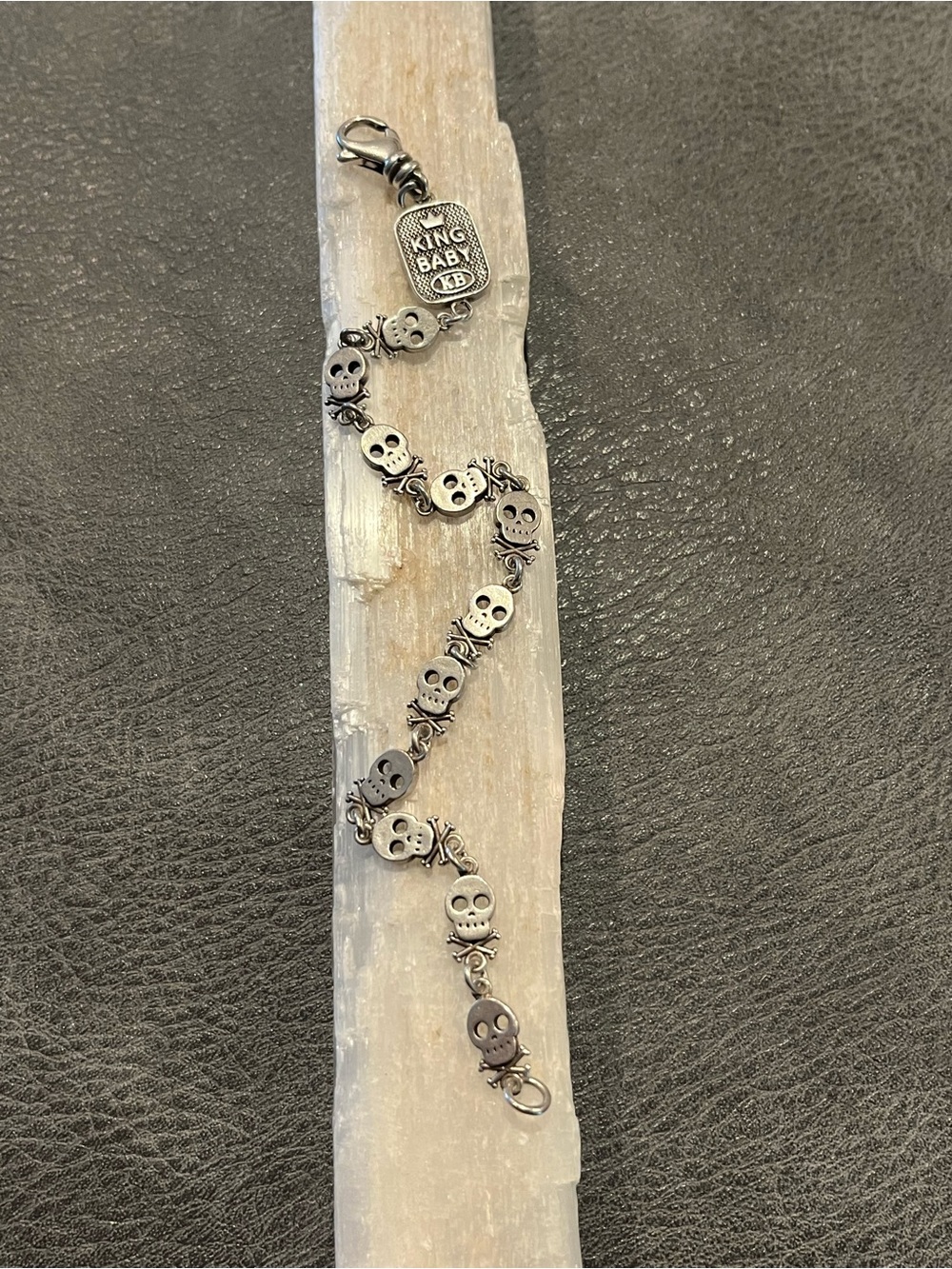 King Baby Studio 925 Silver Skull Link Bracelet